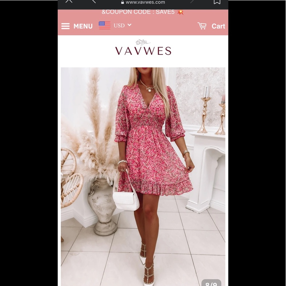 Floral shirted short ruffle mini dress size medium